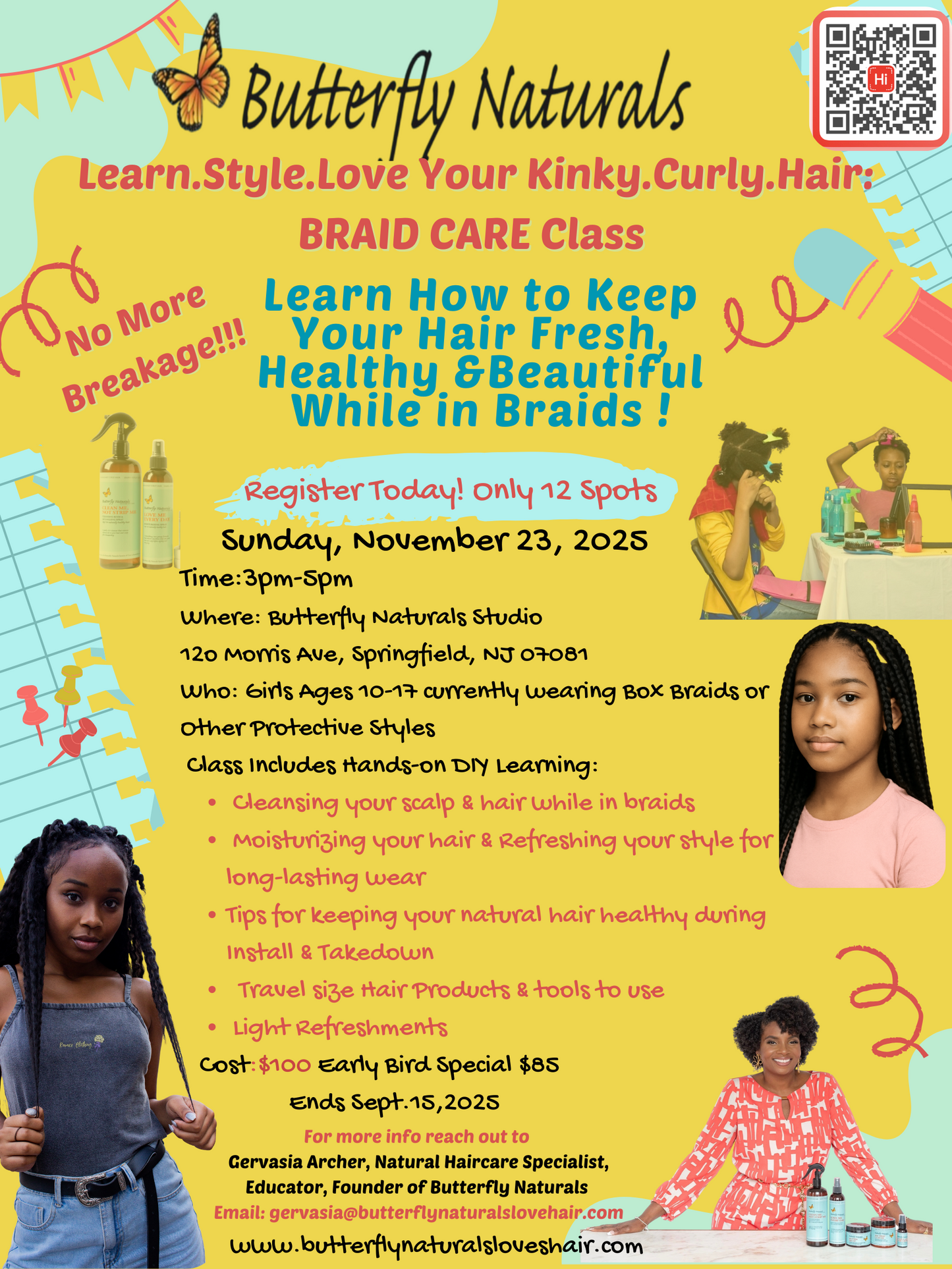 ✨ Learn.Style.Love: BRAID CARE Class ✨ For Girls Ages 10-17 Currently Wearing Braids or Other Protective Styles
